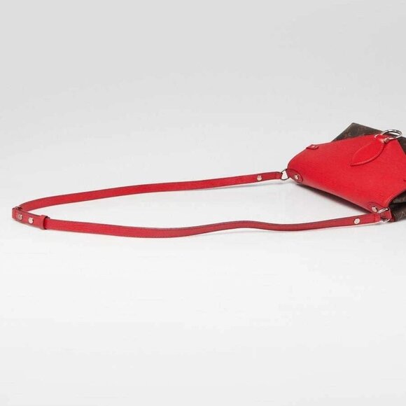 Louis Vuitton Coquelicot Epi Leather and Monogram Canvas Saint Michel Bag - Picture 5 of 10